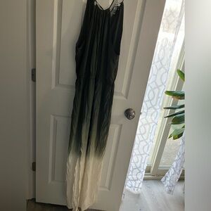 Lucky Brand Ombre Maxi Dress in Olive Green and Cream